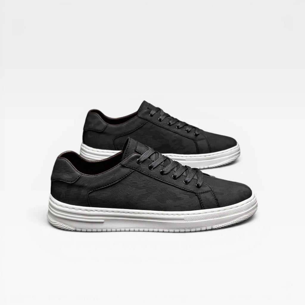 Men's Leather Trainers – Classic Lace Up Smart Casual Everyday Sneakers image 1