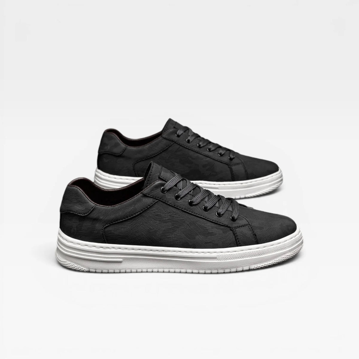 Men's Leather Trainers – Classic Lace Up Smart Casual Everyday Sneakers image 1