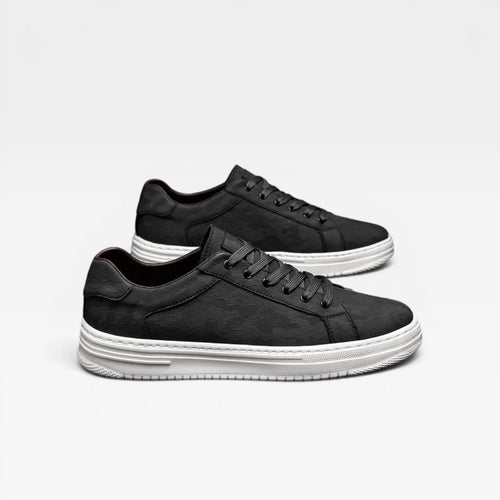 Men's Leather Trainers – Classic Lace Up Smart Casual Everyday Sneakers image 1