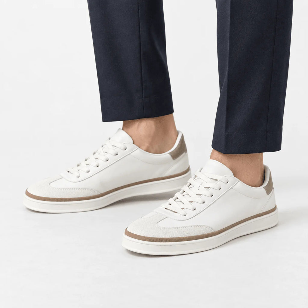 Men’s Retro leather sneakers with contrast soles image 8
