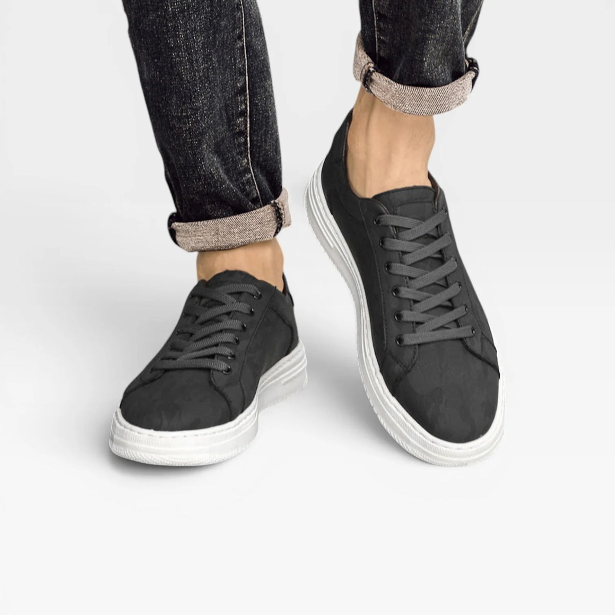 Men's Leather Trainers – Classic Lace Up Smart Casual Everyday Sneakers image 2