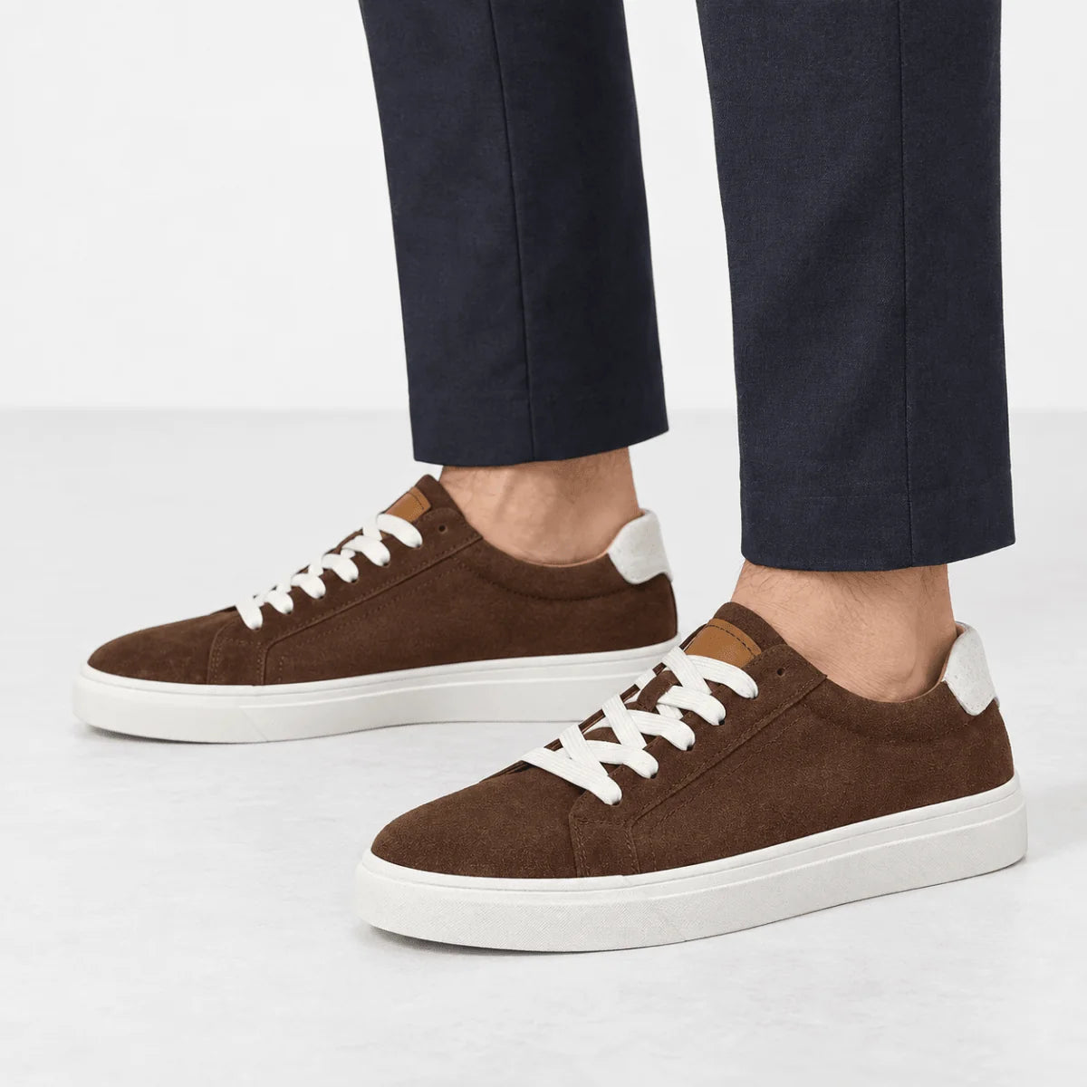 Men’s Suede sneakers with contrast heel tabs image 2