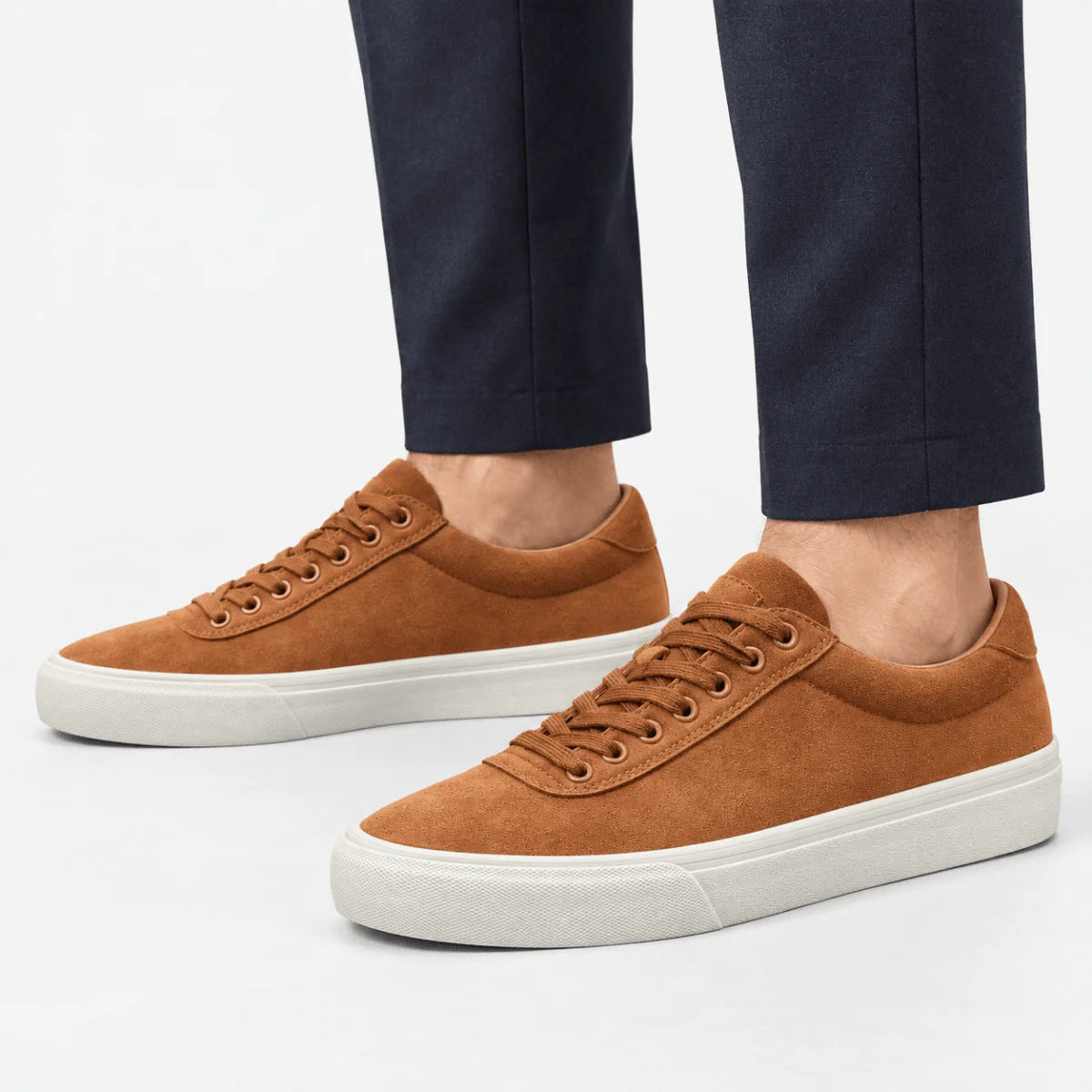 Men’s Canvas lace up sneakers with contrast soles image 4