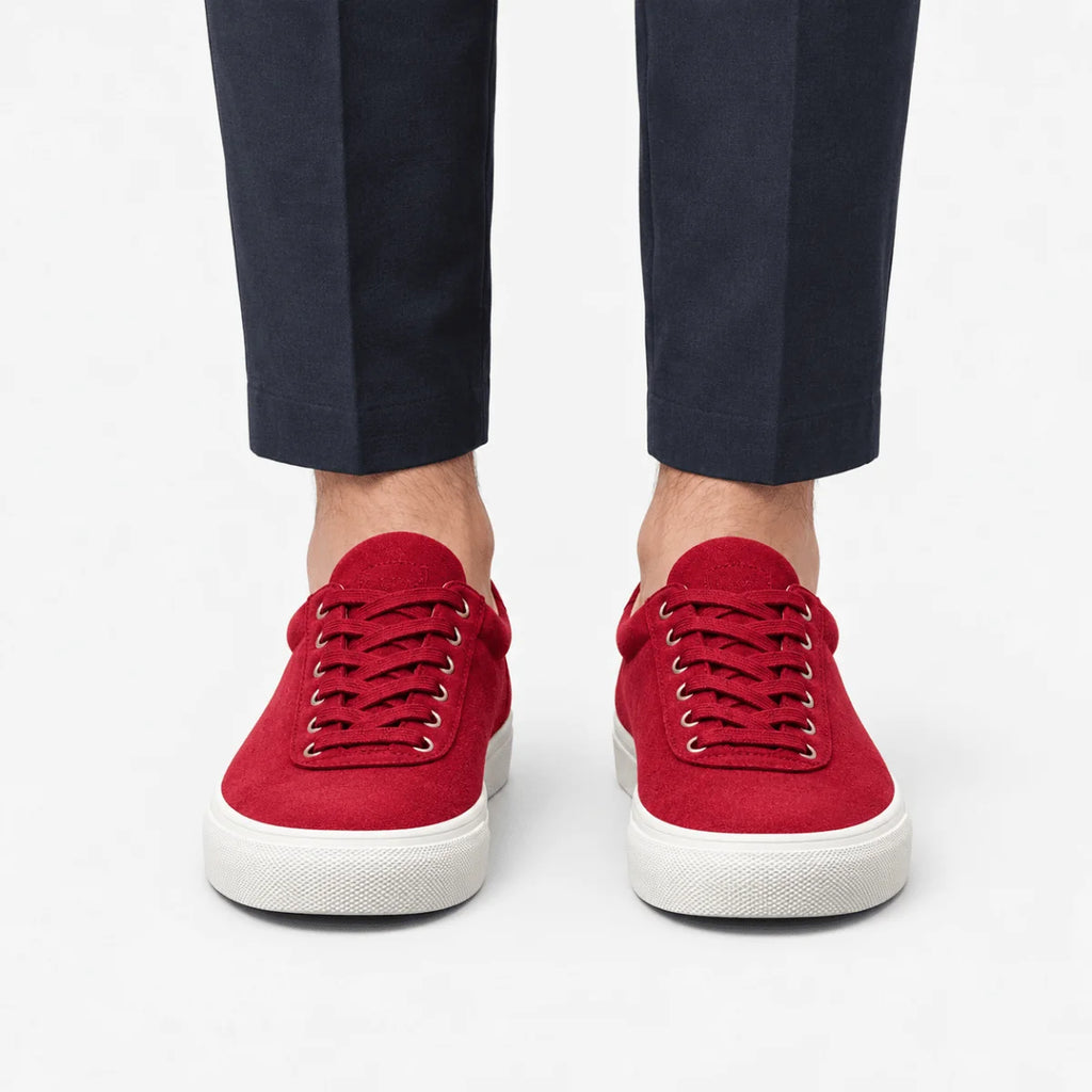 Men’s Canvas lace up sneakers with contrast soles image