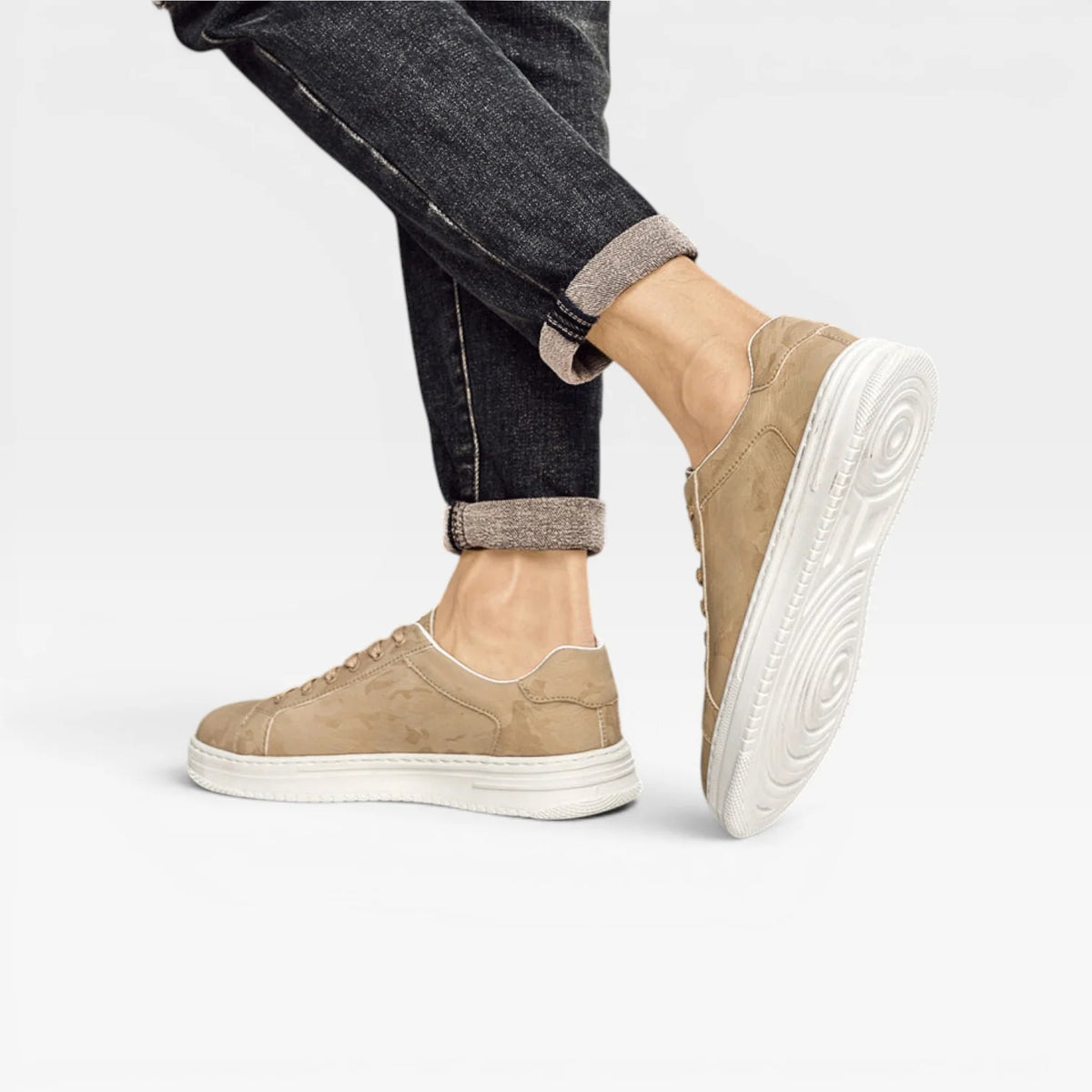 Men's Leather Trainers – Classic Lace Up Smart Casual Everyday Sneakers image 5