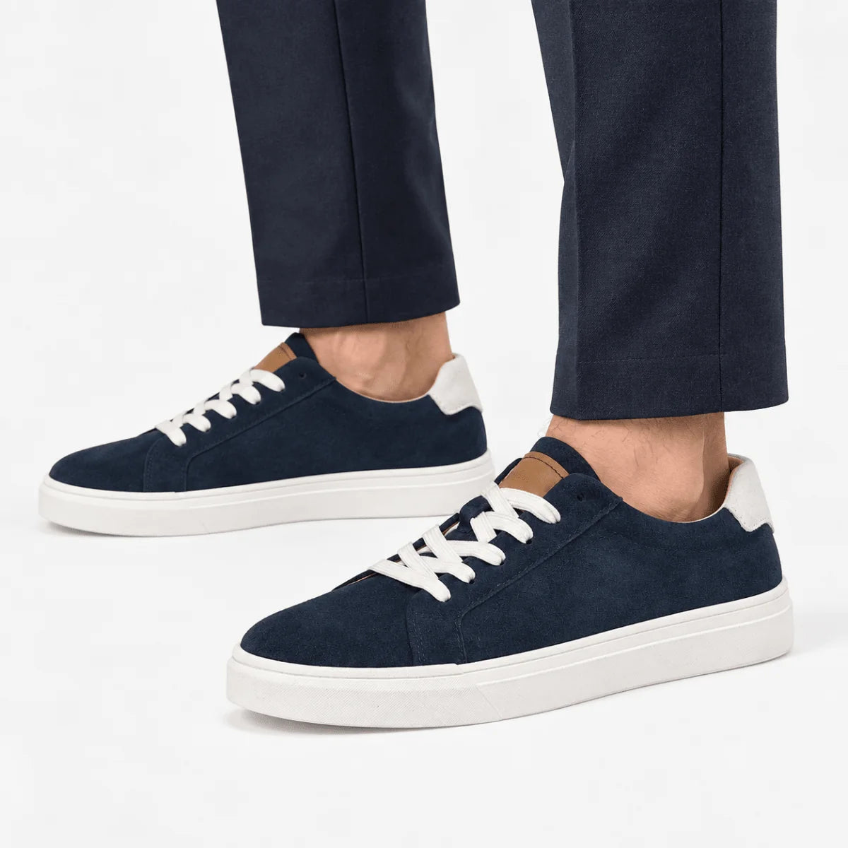 Men’s Suede sneakers with contrast heel tabs image 4