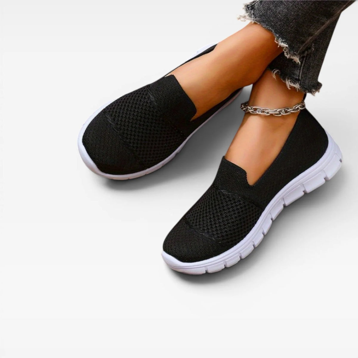 Women's Breathable Knit Slip On Sneakers – Lightweight Comfort Trainers image 4