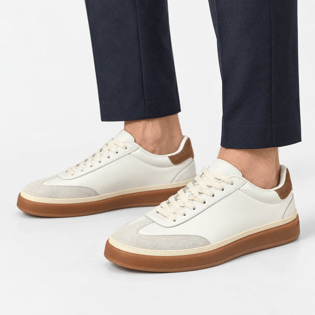 Men’s Retro leather sneakers with contrast soles image 2